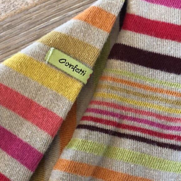 Confetti Long Sleeved Striped Cotton Top, Girls 3 - Picture 5 of 6